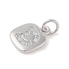 Rack Plating Brass Micro Pave CLear Cubic Zirconia Charms KK-E110-14P-D-2