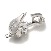 Brass Micro Pave Clear Cubic Zirconia Fold Over Clasps KK-H480-22P-2