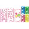 Multifunctional Plastic Geometric Drawing Ruler Set OFST-PW0005-01A-1