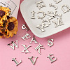 304 Stainless Steel Letter Pendant Rhinestone Settings STAS-TA0001-11P-14