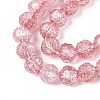 Transparent Crackle Glass Beads Strands GLAA-N053-10mm-07-3