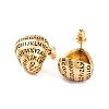 Letter Teardrop Brass Stud Earrings for Women EJEW-G391-02G-3
