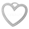 304 Stainless Steel Heart Pendant Cabochon Settings PW-WGB4066-01-1