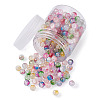 Transparent Spray Painted Crackle Glass Beads Strands GLAA-TA0003-09-3