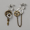 Gear Alloy Clip-on Earrings for Women EJEW-WH0033-47A-2