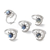 Natural Labradorite Finger Rings RJEW-E067-04P-5