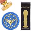 Brass Wax Seal Stamps with Wood Handle AJEW-WH0412-0166-1