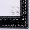Clear Cubic Zirconia Mushroom Dangle Leverback Earrings EJEW-SW00011-25-8