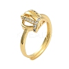 Crown Clear Cubic Zirconia Adjustable Rings RJEW-L120-017G-03-1