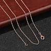 1mm Rack Plating Brass Curb Chain Necklaces for Women Men MAK-L044-26RG-1