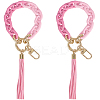 2Pcs Acrylic & Zine Alloy & PU Pendant Decoration KEYC-CL0001-44A-7