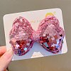 Paillette Cloth Felt Fabric Alligator Hair Clip OHAR-R100-02D-1