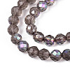 AB Color Plated Natural Ice Obsidian Beads Strands G-T144-B07-06-3