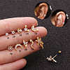 Brass Micro Pave Clear Cubic Zirconia Cartilage Earrings for Women WG50079-09-1