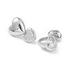 Heart Rack Plating Brass Cubic Zirconia Stud Earrings for Women EJEW-K245-14P-2