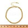 Brass Curb Chain Bracelets for Women Men BJEW-F494-01G-01-3