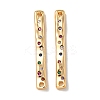 Brass Pave Colorful Cubic Zirconia Connector Charms KK-K378-13G-1