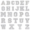 26Pcs Letter A~Z Glitter Powder with Paillette Sew on Cloth Patches PATC-MA0001-54B-1