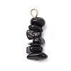 10Pcs 5 Colors 12 Constellation Natural Golden Sheen Obsidian & Lapis Lazuli & Gold Rutilated Quartz & Amethyst & Strawberry Quartz Pendants PALLOY-JF02839-03-3
