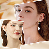 8 Pairs 2 Colors Brass Micro Pave Clear Cubic Zirconia Stud Earring Findings ZIRC-BBC0003-17-4