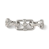 Brass Pave Clear Cubic Zirconia Fold Over Clasps KK-M320-16P-1