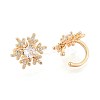 Brass Micro Pave Clear Cubic Zirconia Cuff Earrings EJEW-T047-75G-2
