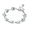 Non-Tarnish 304 Stainless Steel Star Link Chain Bracelets for Women BJEW-U002-02P-2