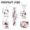 Cow Print Imitation Leather Teardrop Pendant Necklace & Dangle Earrings & Multi-Strand Bracelet JX529J-2