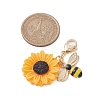 Bee Sunflower Resin & Alloy Enamel Pendant Decorations HJEW-JM01995-3