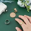 4Pcs 4 Style Ion Plating(IP) 304 Stainless Steel Cuff Rings STAS-UN0032-84-2