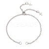 2.5MM 304 Stainless Steel Cable Chain Slider Bracelet Makings AJEW-JB01521-1