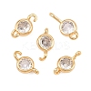 Brass Pave Clear Cubic Zirconia Connector Charms KK-H538-04G-1