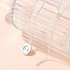 304 Stainless Steel Flat Round Coin Pendant Cable Chain Necklaces for Women STAS-Z108-02S-01-2