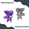 6 Pairs 6 Colors Sparkling Rhinestone Stud Earrings with Alloy Pins EJEW-AN0004-32-3