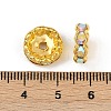 Brass Rhinestone Spacer Beads RB-A014-L12mm-28G-3