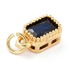 Real 18K Gold Plated Brass Inlaid Cubic Zirconia Charms ZIRC-L100-075G-05-3