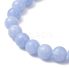 Round Natural Mixed Gemstone Beads & Brass Rhinestone Spacer Beads Stretch Bracelets for Women BJEW-JB12707-4