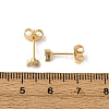 Brass Micro Pave Clear Cubic Zirconia Clover Stud Earrings EJEW-S280-03G-5