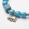 Natural Lava Rock Stretch Bracelets BJEW-K142-D01-2