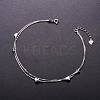 SHEGRACE Rhodium Plated 925 Sterling Silver 2-Layered Anklet JA26A-3