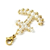 Shell Pearl & Brass Beaded Pendant Decoration HJEW-TA00047-2
