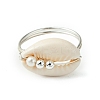 Natural Cowrie Shell Finger Rings RJEW-TA00171-4
