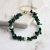 Natural Malachite Braided Beads Bracelets BJEW-L692-001G-2