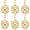 Beebeecraft 6Pcs Brass Pendants KK-BBC0009-54-1