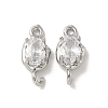 Brass Clear Cubic Zirconia Connector Charms KK-R210-15P-1