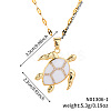 Brass White Enamel Turtle Pendant Dapped Chain Necklaces for Women FJ9996-1-5