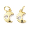 Brass Cubic Zirconia Charms ZIRC-C022-20G-1