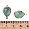 Natural Green Fluorite Faceted Teardrop Connector Charms G-B081-03G-09-3