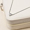 304 Stainless Steel Crystal Cubic Zirconia Triangle Pendant Necklaces for Women NJEW-Z064-02P-2