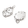 Rack Plating Brass & Clear Cubic Zirconia Pendants KK-S371-03P-2